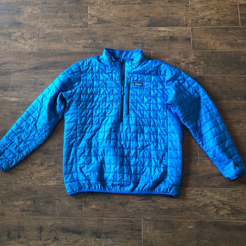 Blue mens Patagonia Nano Puff pullover, XXL